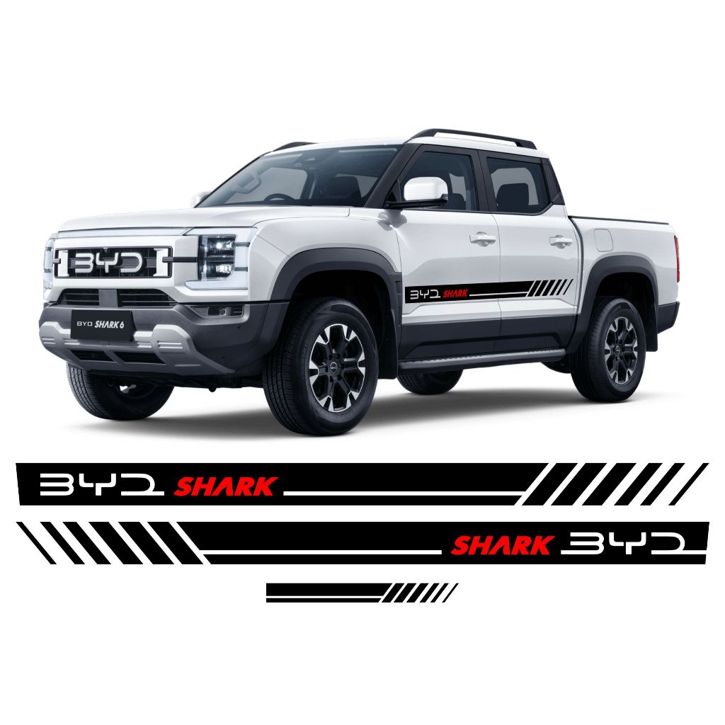 kit 3 Adesivos byd shark 2024 sporting faixa lateral e Traseira Acessórios Personalizado BD5