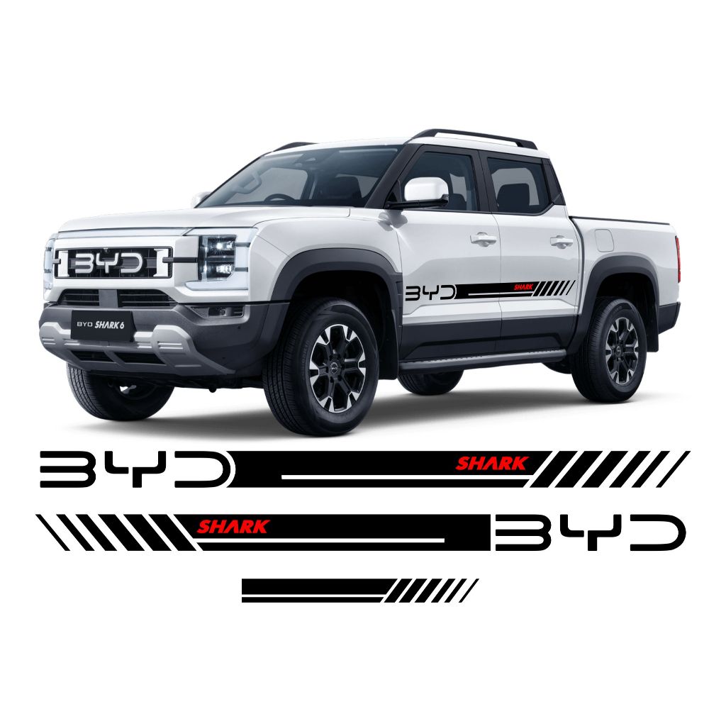 Adesivos Byd Shark Sport Tuning Faixas Lateral E Traseira Acessorios Personalizado Bd4