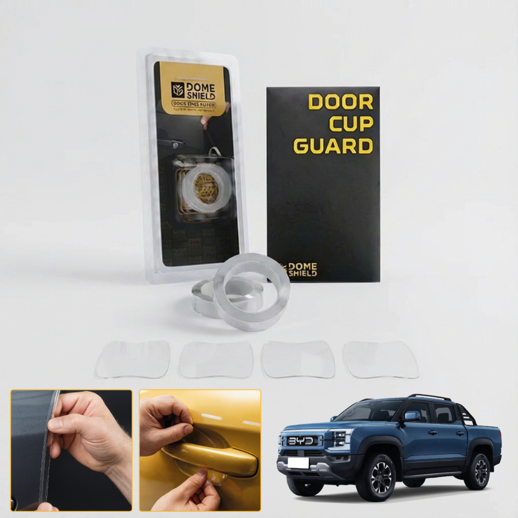 BYD Shark - Kit Adesivo Película PPF Porta Copa Maçaneta + Cantos Porta Protetor Transparente Carro