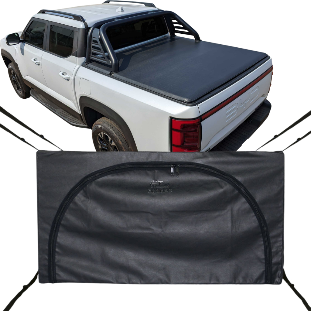 Bolsa Para Carroceria Flash Cover Ecobag BYD Shark Com Santo Tamanho G 378 Litros Preto