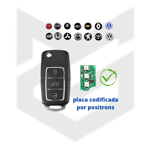 Chave Canivete Para Alarme Positron Modelo Novo Luxury