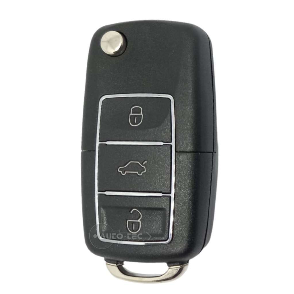 CHAVE CANIVETE KD200/KD900 MODELO VOLKSWAGEN DE 3 BOTÕES MODELO LUXURY COM DETALHES CROMADOS