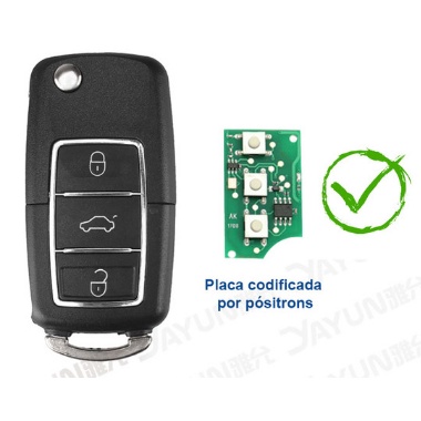 Chave Canivete Alarme Positron Luxury Serve Para Toda Linha + Lâmina + Emblema
