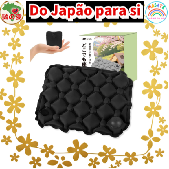 Portable Inflatable Air Cushion, Built-in Pump Hand Press, Lightweight 105g, Waterproof Seat Pad 【Do Japão para você】