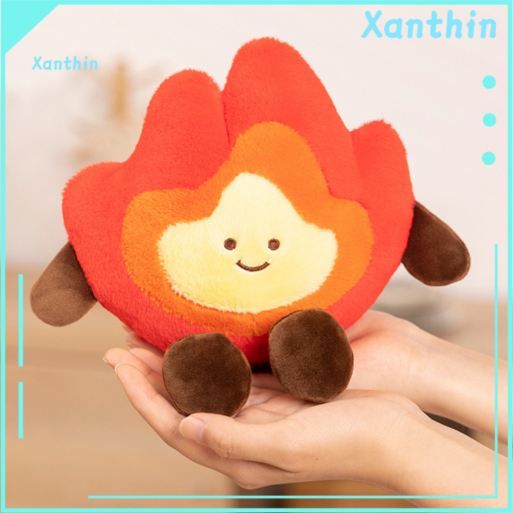 Smiling Flame Plush Toy Cute Pillow for Kids – Soft Stuffed Plushie Perfect Birthday Gift for Children Fun Playtime