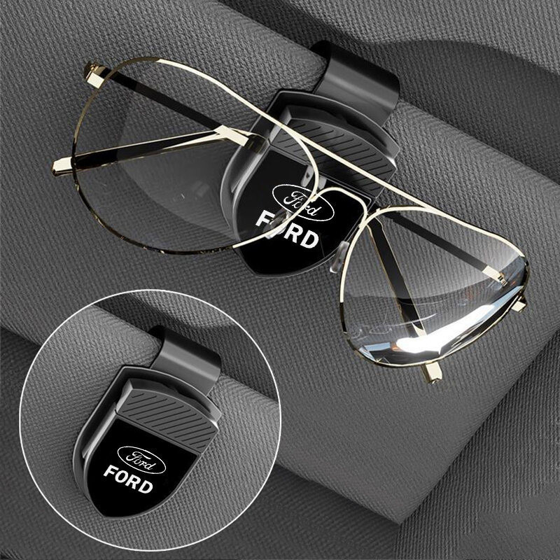 Universal Car Sunglasses Holder Clip One Hand Operation Durable Leather Eyeglasses Mount Suitable For Ford Ranger Fiesta