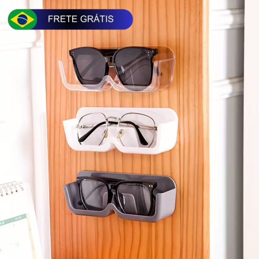 Suporte Para Óculos de Grau ou de Sol Fixa fácil Sem Perfurar a Parede