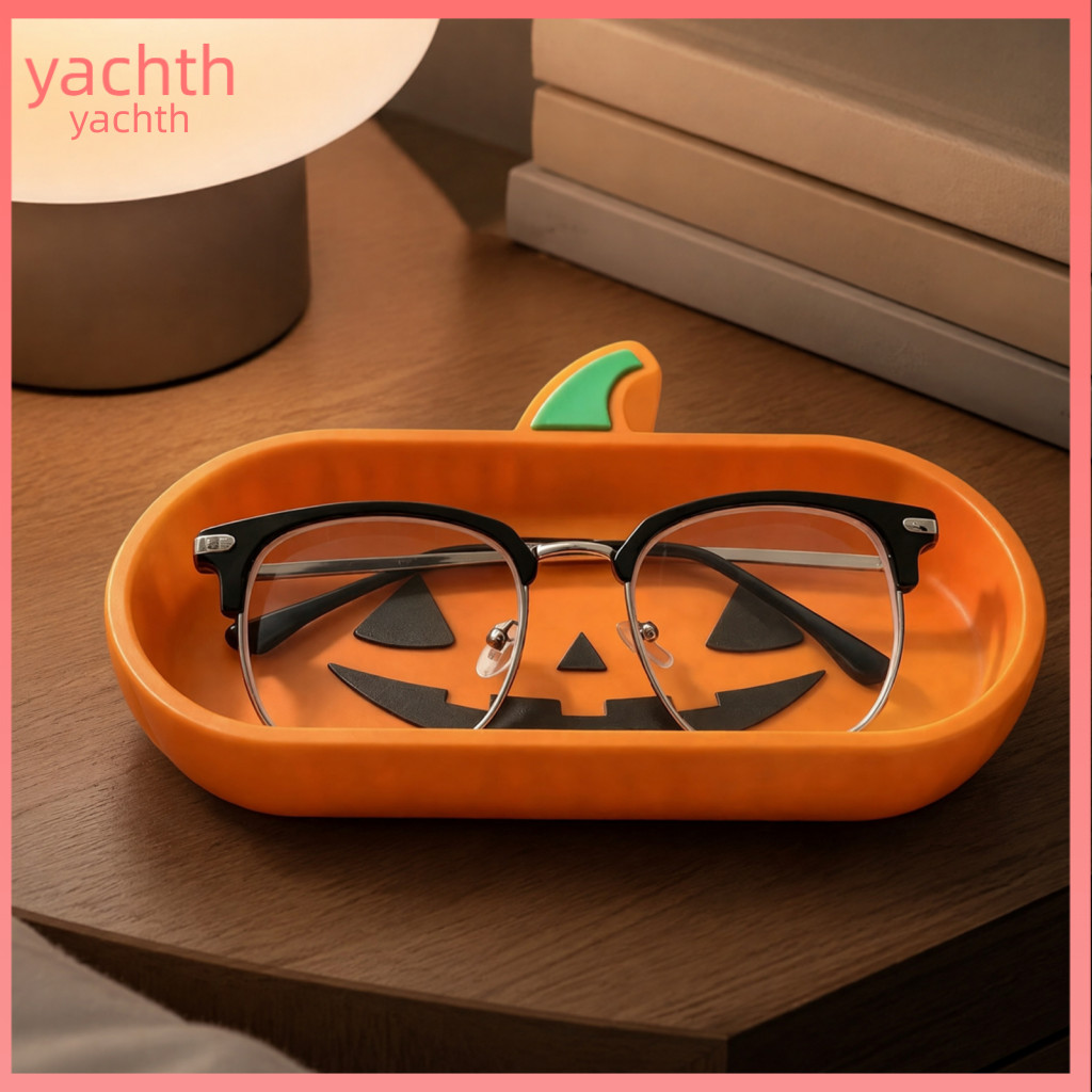 Cute Desk Tray Desktop Organizer Halloween 3d Printed Pumpkin Glasses Holder Decorative for Sunglasses Jewelry Festive H