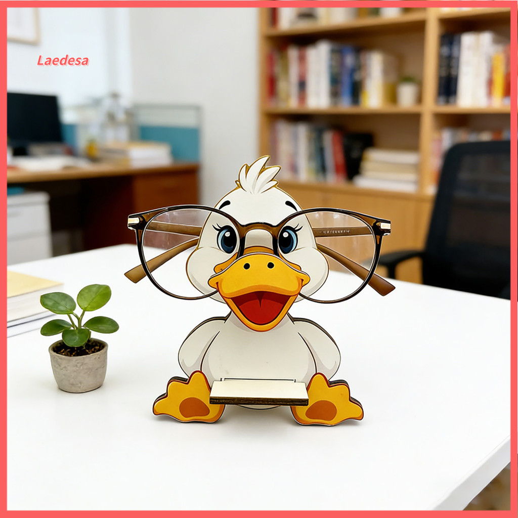 Anti-slip Glasses Stand Cute Wooden Sunglasses Holder Cartoon Duck Dog Cow Eyeglass Display for Home Office Desk Decor F
