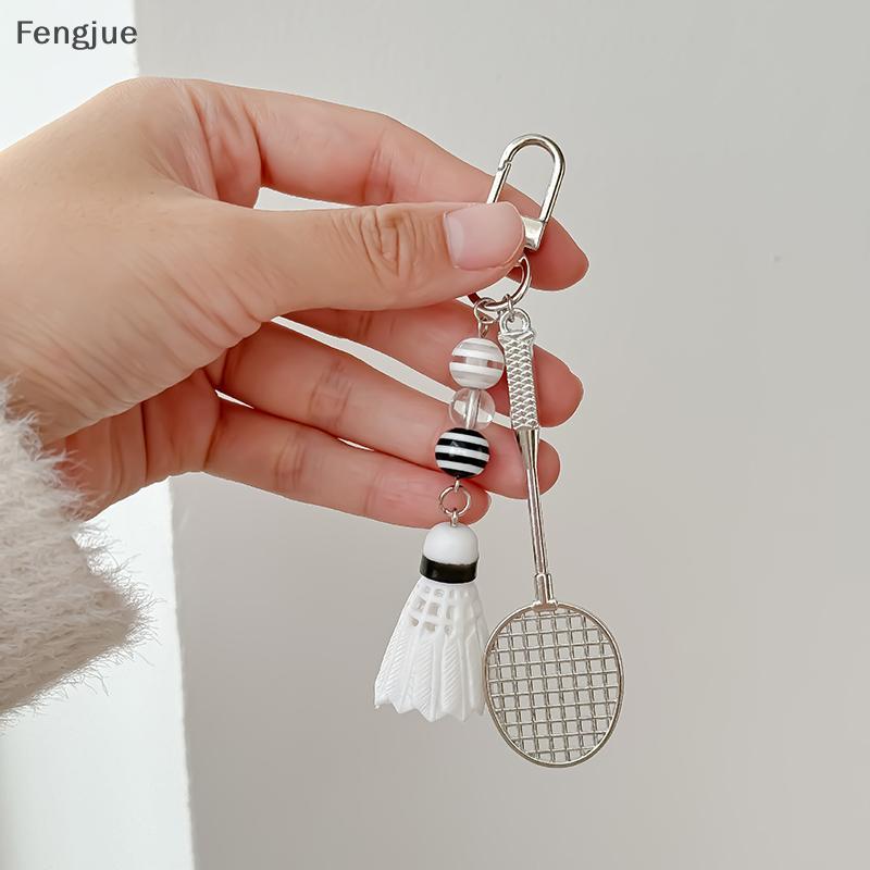 Fengjue Bonito Novidade Mini Badminton Raet Chaveiro Pingente Criativo Carro Requintado Bapa Decoração Acessórios Presen