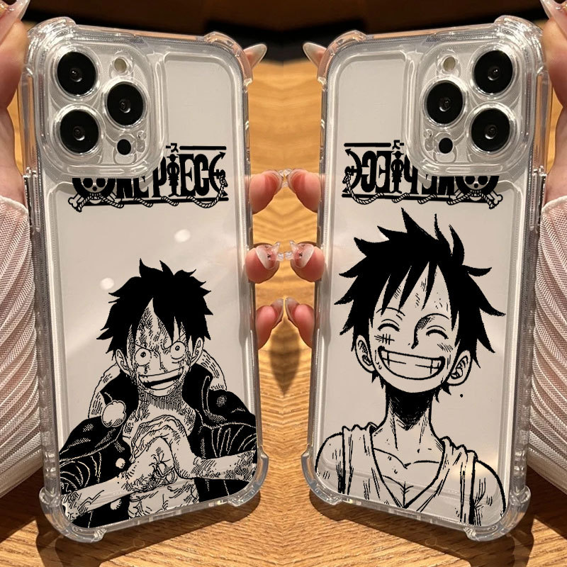 Monkey D Luffy One Piece Cute Anime Capa De Silicone Transparente Para iPhone 17Air 17 16e 16 15 14 13 12 11 Pro Max Air