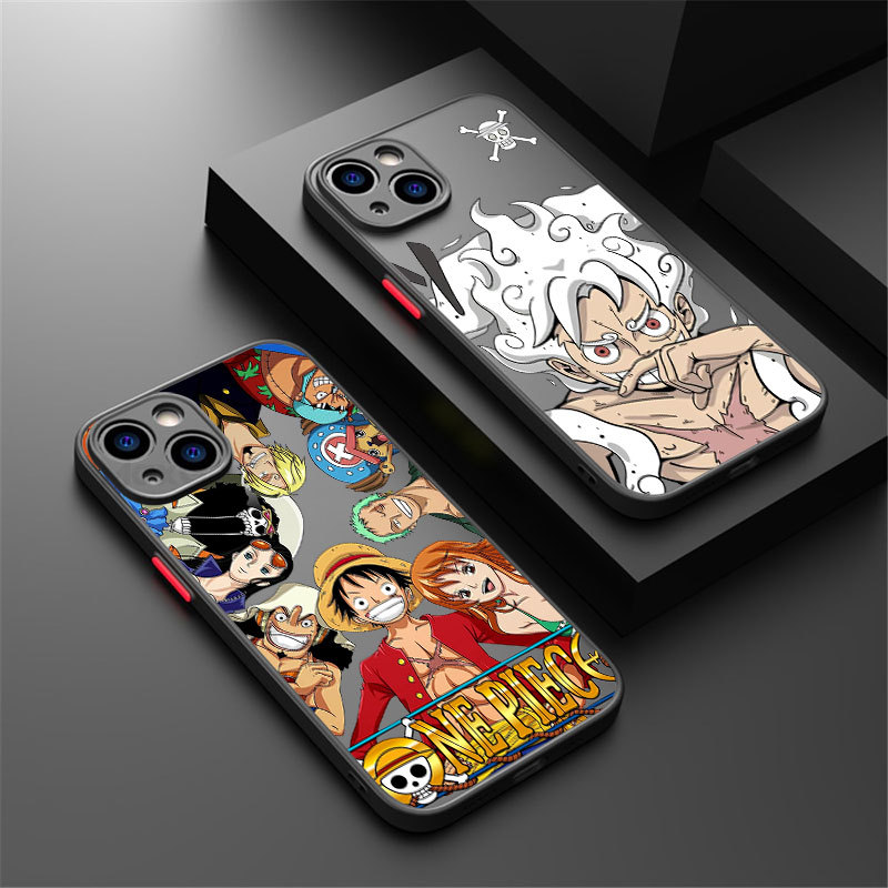 Anime Japonês One Piece Zoro Luffy Matte Case Para iPhone 18 17 16 15 14 13 Pro Max 16E 11 12 13 14 14 Plus Silicone Bum
