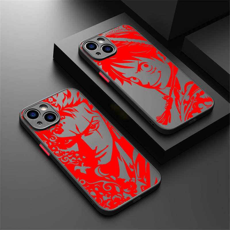 Red Zoro One Piece Luffy Art Matte Case Para iPhone 18 17 16 15 14 13 Pro Max 16E 11 12 13 14 14 Plus Silicone Bumper Ca