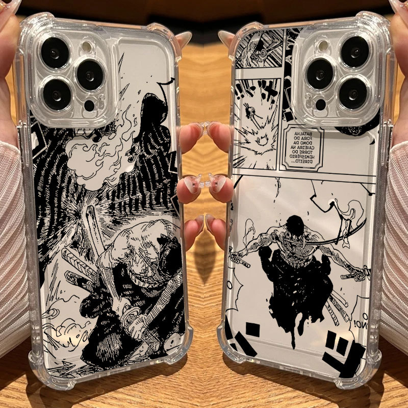 One Piece Roronoa Zoro Anime Capa De Silicone Transparente Para iPhone 17Air 17 16e 16 15 14 13 12 11 Pro Max Air Plus M
