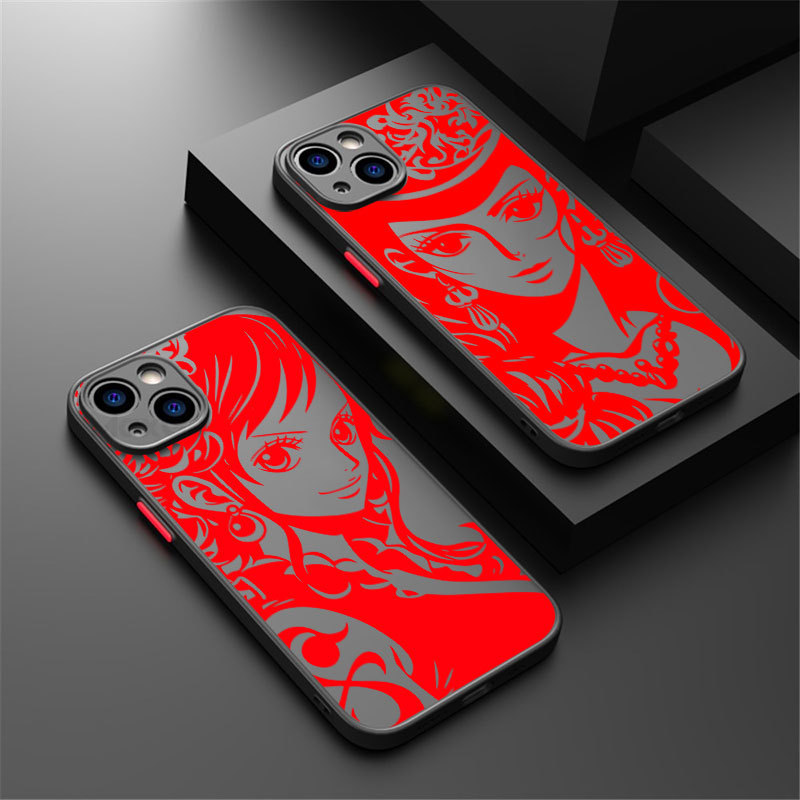 Nami Robin One Piece Anime Matte Case Para iPhone 18 17 16 15 14 13 Pro Max 16E 11 12 13 14 14 Plus Silicone Bumper Capa