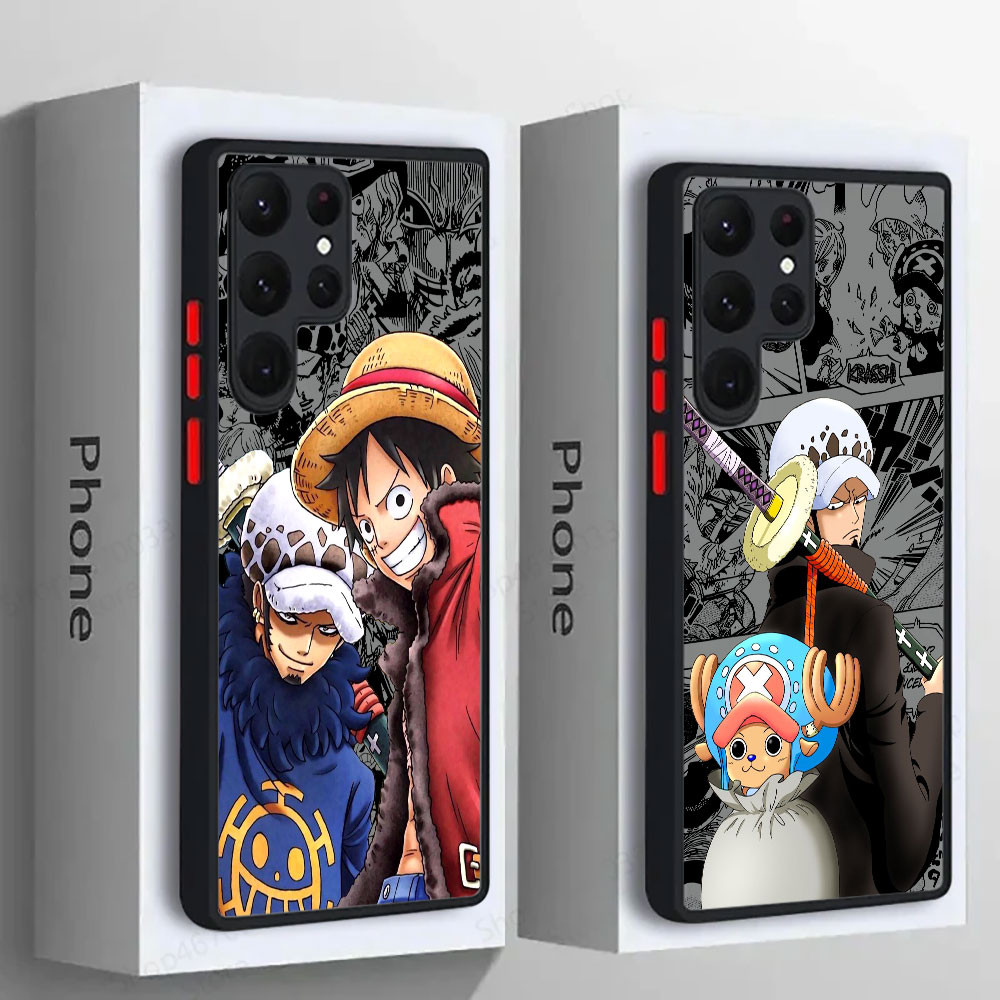 Capa De Telefone De Silicone One Piece Luffy Water Law Anime Para Samsung S25 Ultra S24 S23 S21 S20 FE S22 Plus S24FE 5G