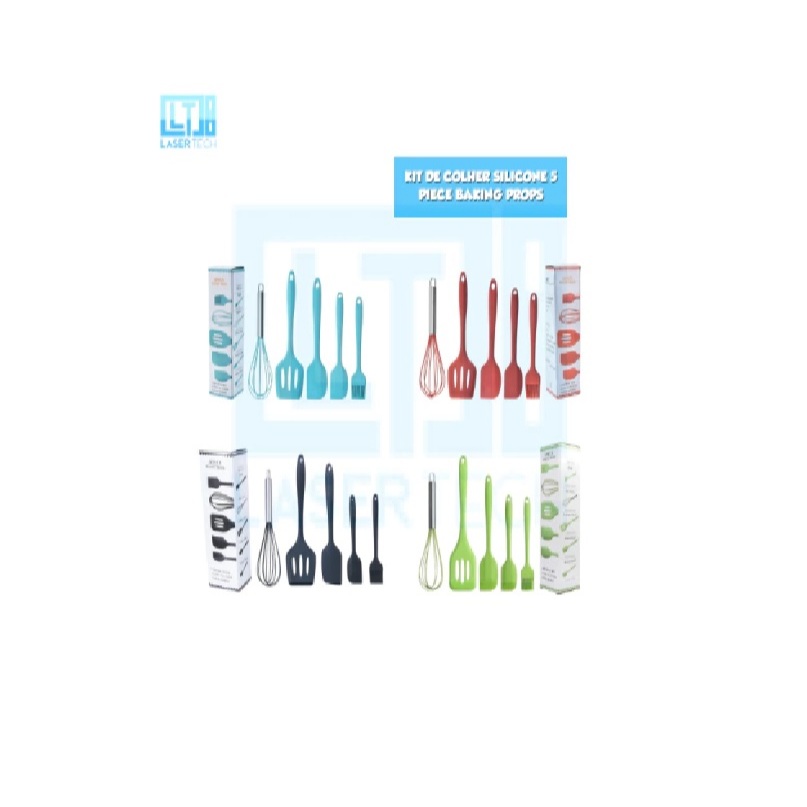 KIT DE COLHER SILICONE 5 PIECE BAKING PROPS FFJ-036