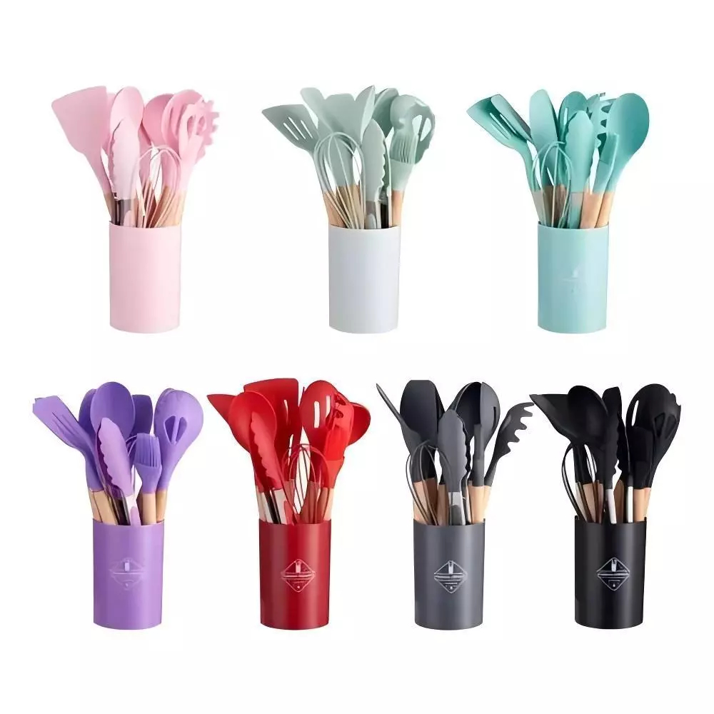 12-Piece Silicone and Bamboo Kitchen Utensil KIT