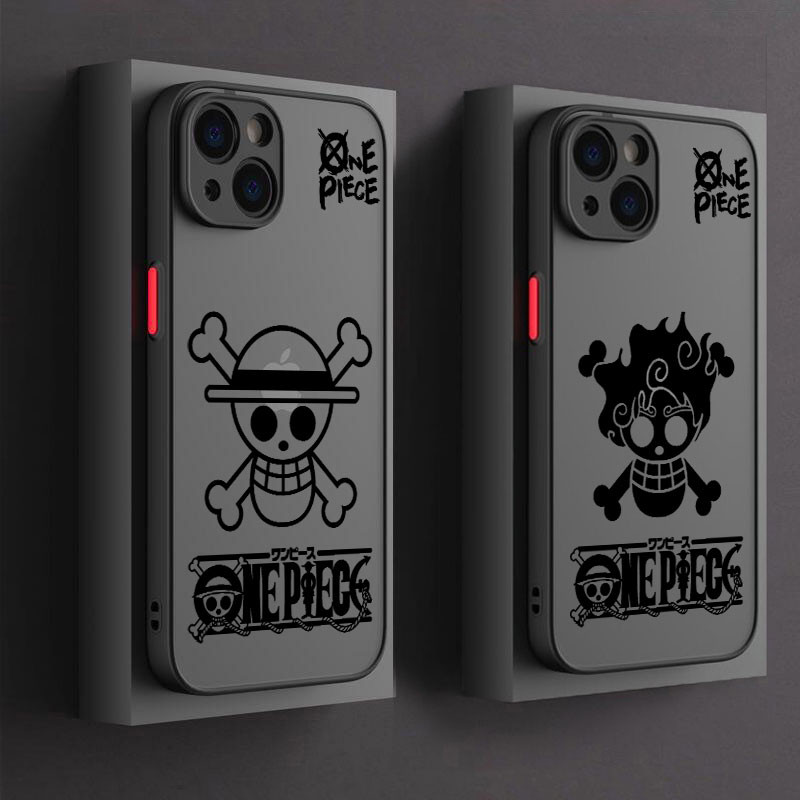 Capa De Telefone One Pieces Logotipo Luffy Para iphone 15 11 14 Plus 16 Pro Max 12 13 Mini Silicone 16Pro 15Plus Transparente À Prova De Choque