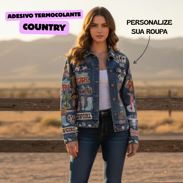 Adesivo DTF Country Adesivo Termocolante Para Personalizar Calça Jaqueta Camisa Pronto para Estampar