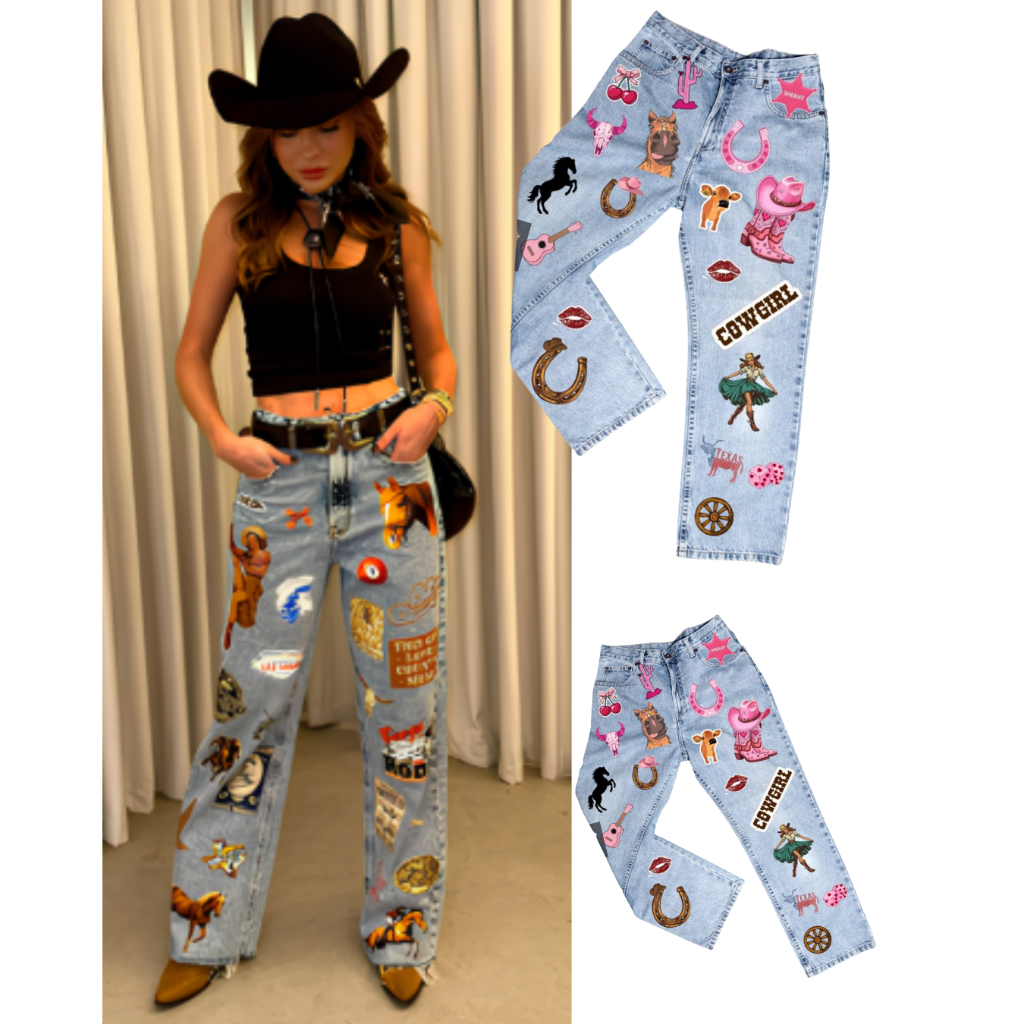 Personalize Country Termocolante Para Jeans ,Calça Camiseta Jaqueta DTF Textil Arquivo PRonto 100m por 57 de largura