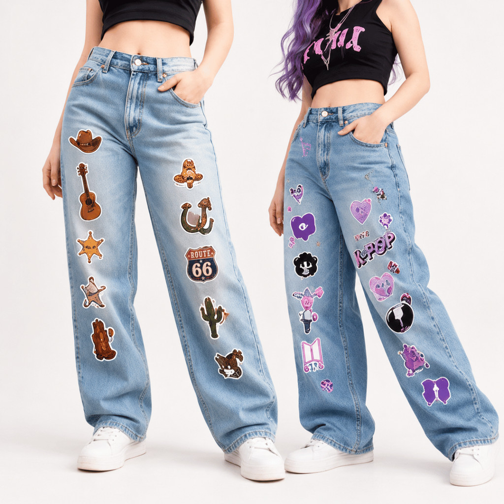 Kit Adesivos DTF Termocolantes Estampa Camiseta Calça Short Jaqueta Brasil ou Country K-Pop