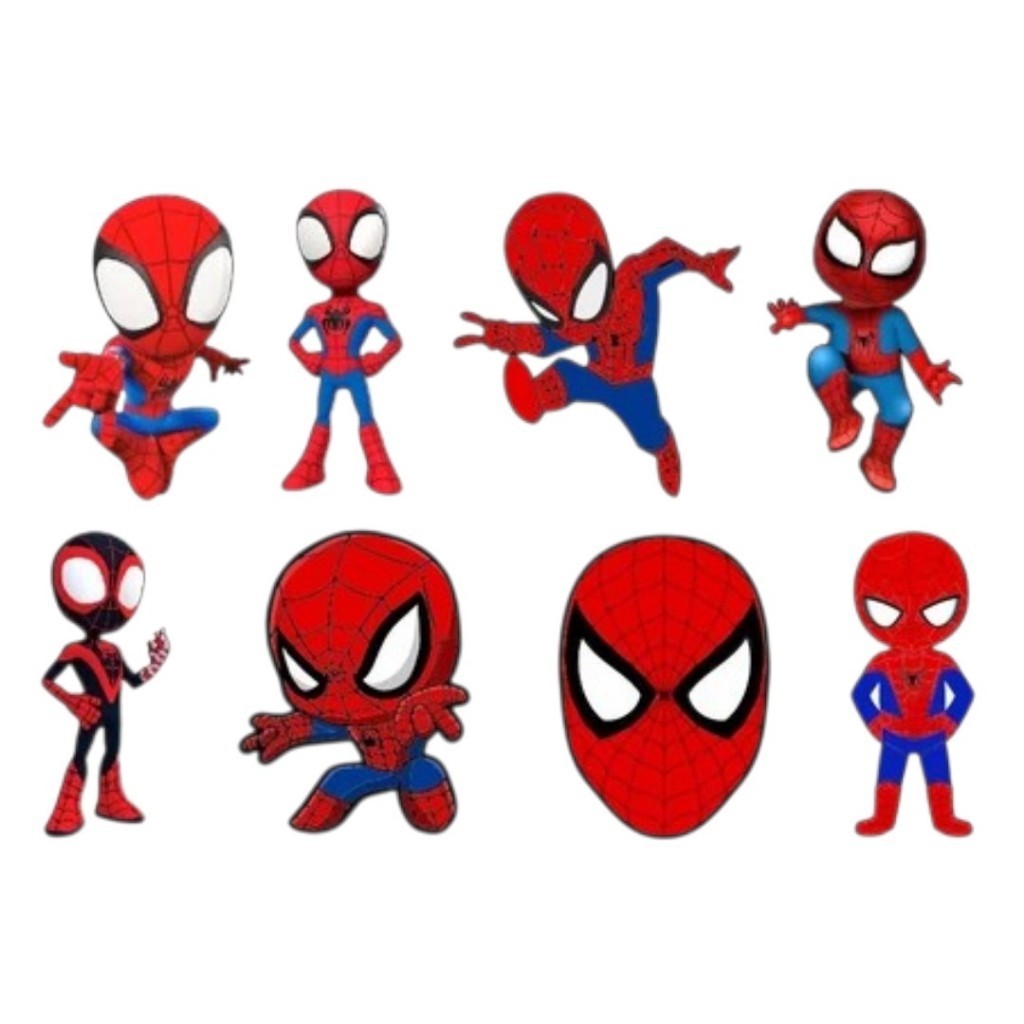 Kit 8 Apliques Termocolantes Homem-Aranha/Spiderman Estampados Roupas | Patch Transfer Camiseta, Jaqueta Infantil