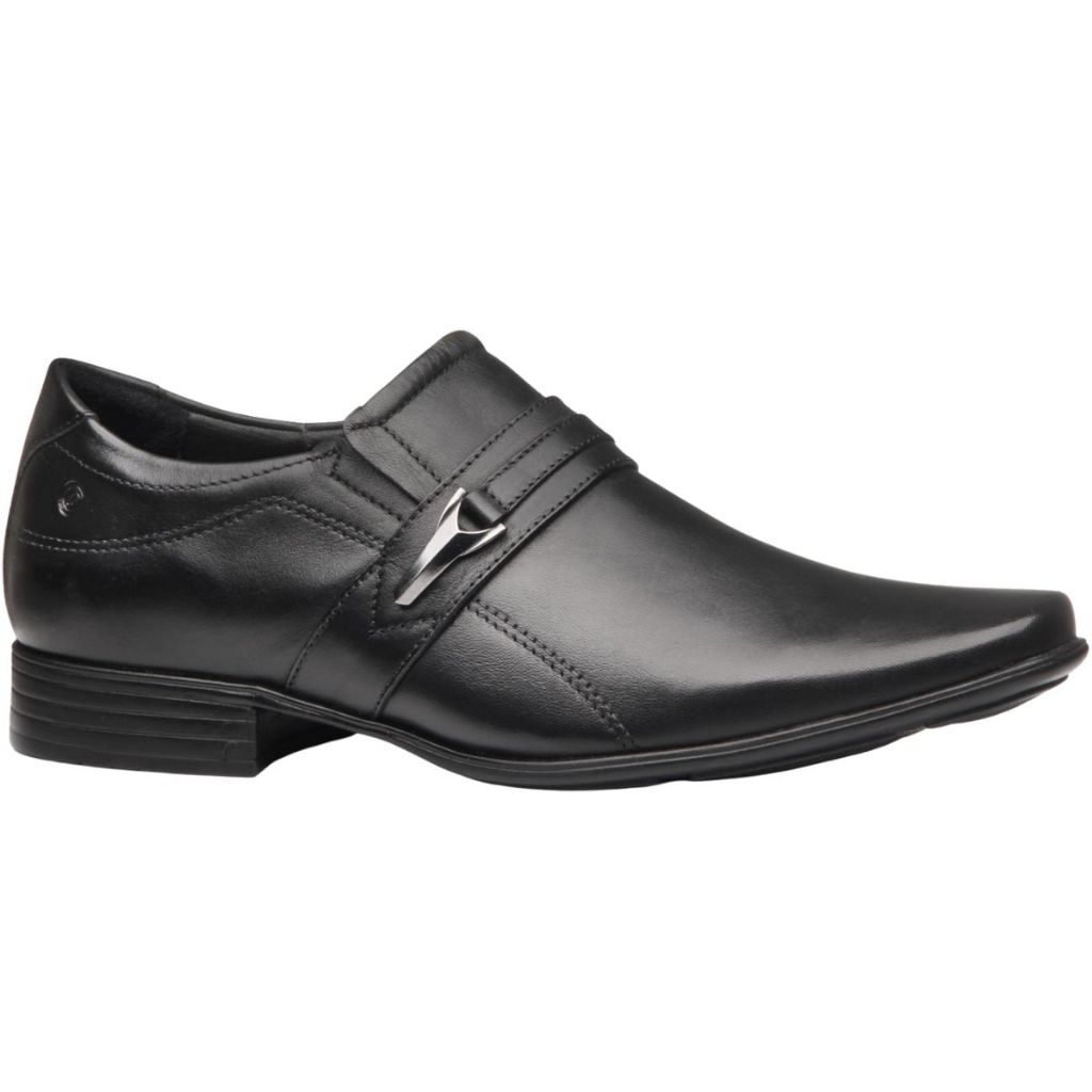 Sapato Social Masculino Pegada de  Couro sem Cadarço com Detalha Ref:.124608-04