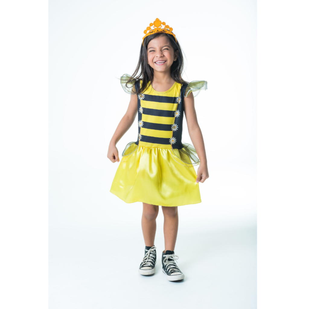 Fantasia Infantil Menina Festa Fantasia Bruxinha Sereia Médica Abelhinha Dia das Crianças Wandinha Festa Escola