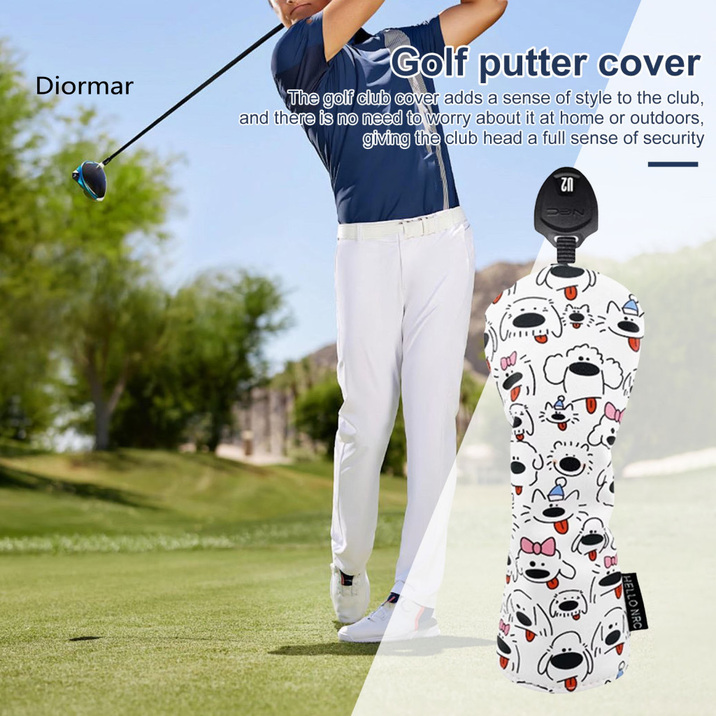 Trendy Golf Headcover Design Putter Cover Club Covers Set for Drivers Fairway Woods Hybrids Mallet – Cute Cartoon Pupp