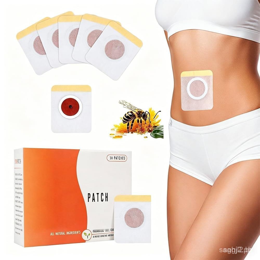 30 adesivos abdominais individuais, adesivo herbal para o umbigo, adesivos impermeáveis para mulheres e meninas, tecido