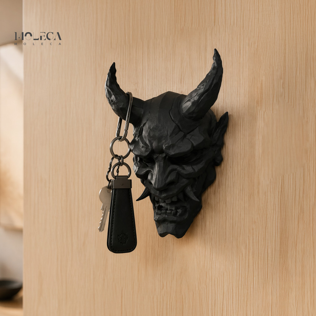 Wall Mounted Key Storage Halloween Decor Dark Devil Hook Vintage Hat Bag Towel Organizer for Room Bedroom Bathroom Kitch