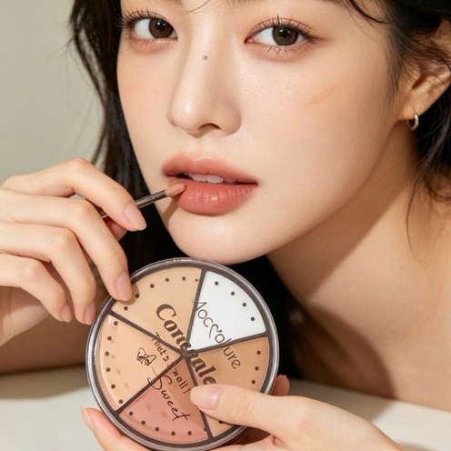 Moamallure 5 Color Concealer Palette Full Coverage Waterproof Concealer Cream Cover Dark Circles Acne Marks Freckles Lon