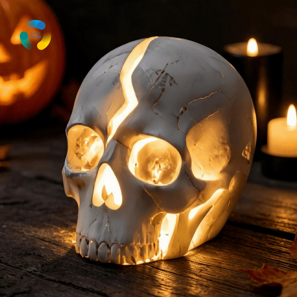 Unique Dark Style Landscape Accents Halloween Solar Skull Lights Cracked Garden Light Waterproof Outdoor Yard Decor Glow