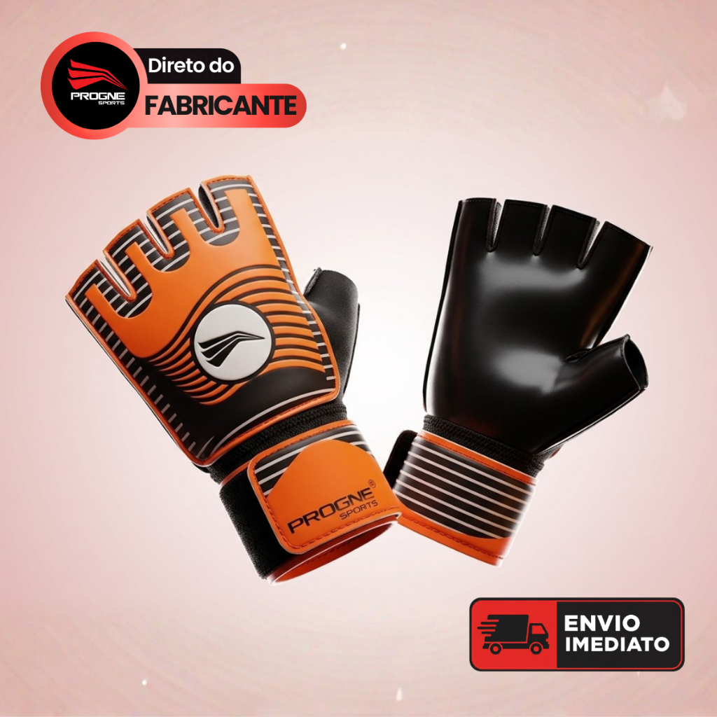 LUVA GOLEIRO INFANTIL MEIO DEDO TRAINING - FUTEBOL FUTSAL SOCIETY CAMPO - PROGNE SPORTS