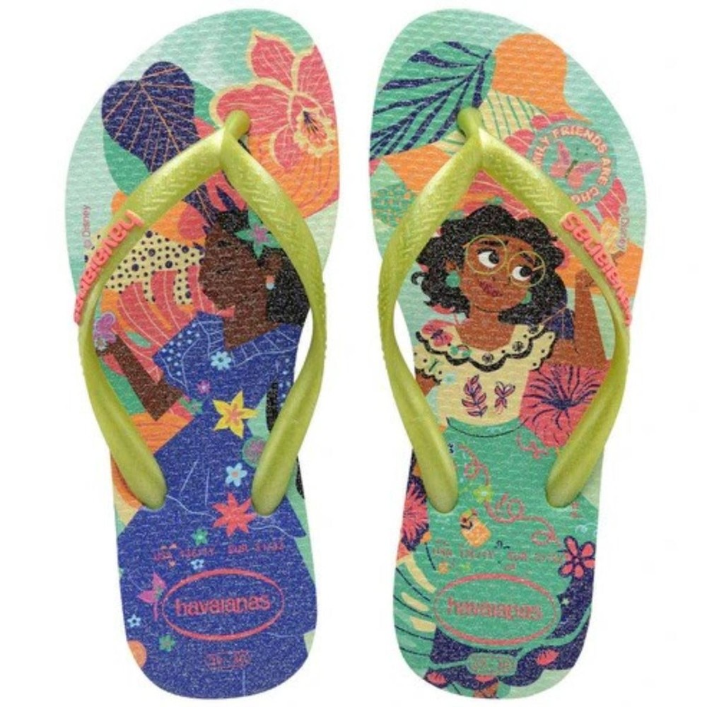 Chinelo Infantil Havaianas Slim Princess Menina - Verde Claro