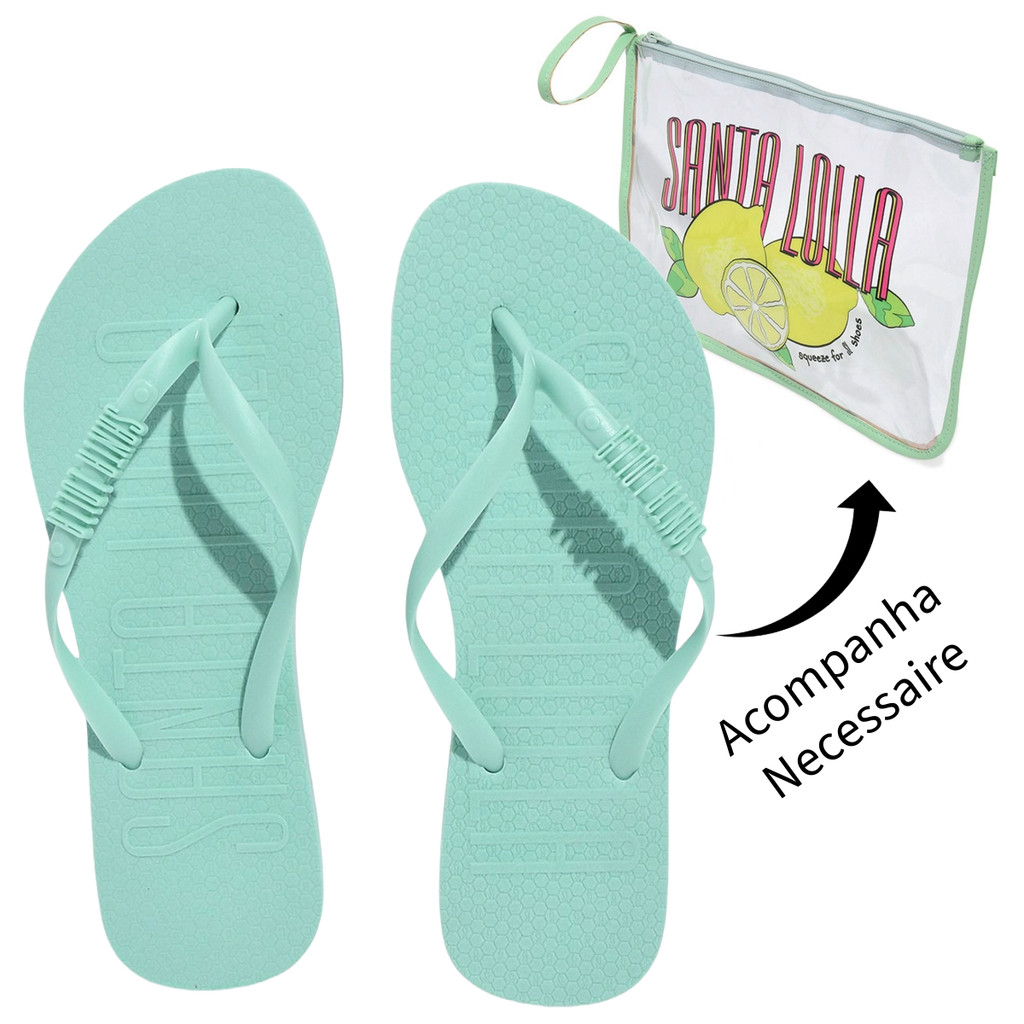 CHINELO SANTA LOLLA VERDE CLARO C/ NECESSAIRE