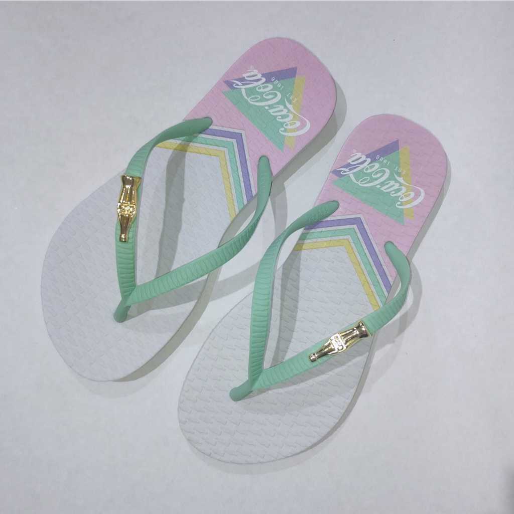 Chinelo Coca-Cola Leeds feminina verde claro