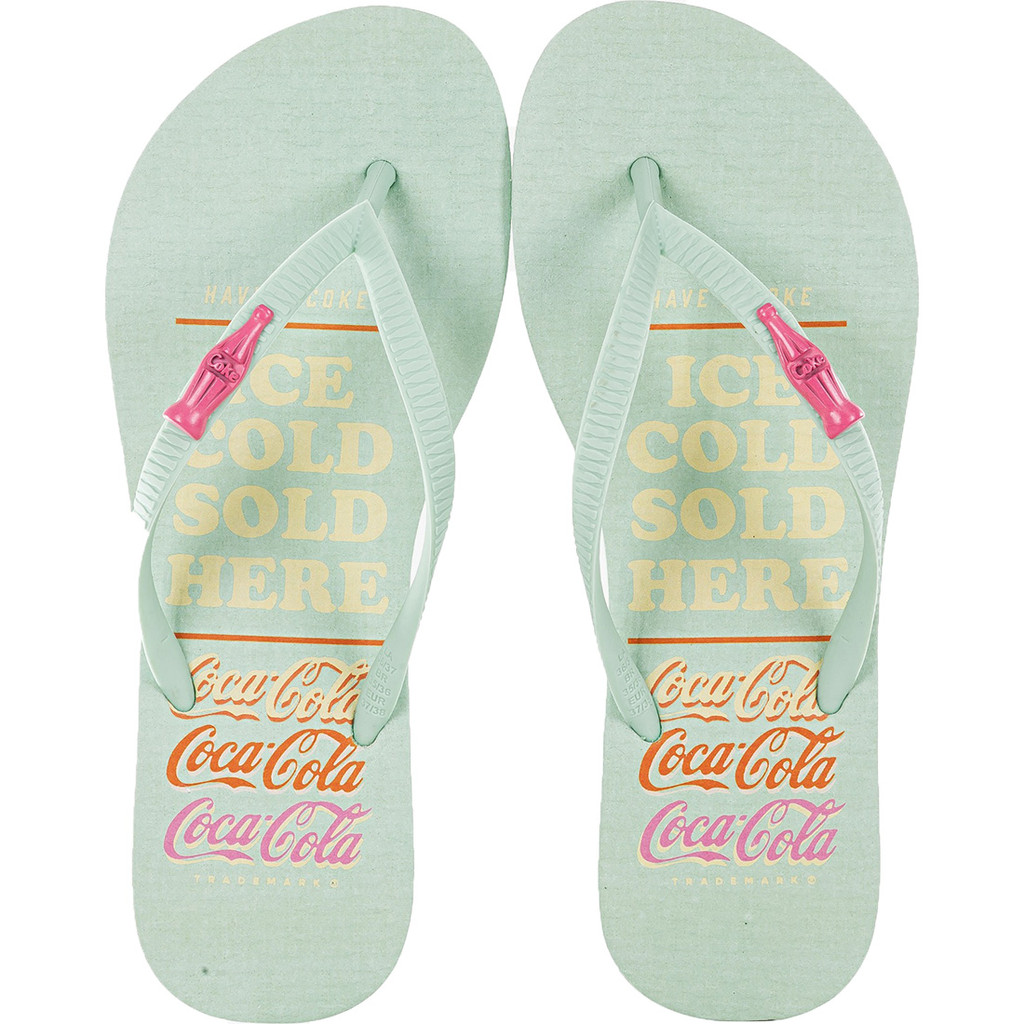 Chinelo Coca-Cola Rosa Branco Verde Claro Feminino Square Nº 33 ao 42
