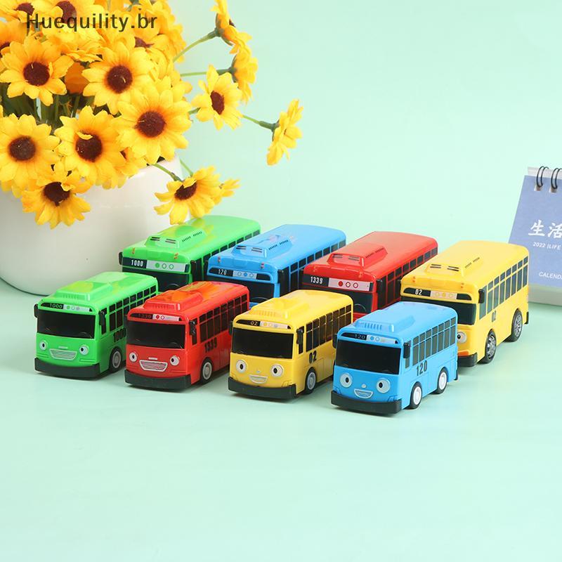 HUEQU 4 Pcs Tayo The Little Bus Cartoon Pull Back Car Toy Set Crianças Presente Educacional