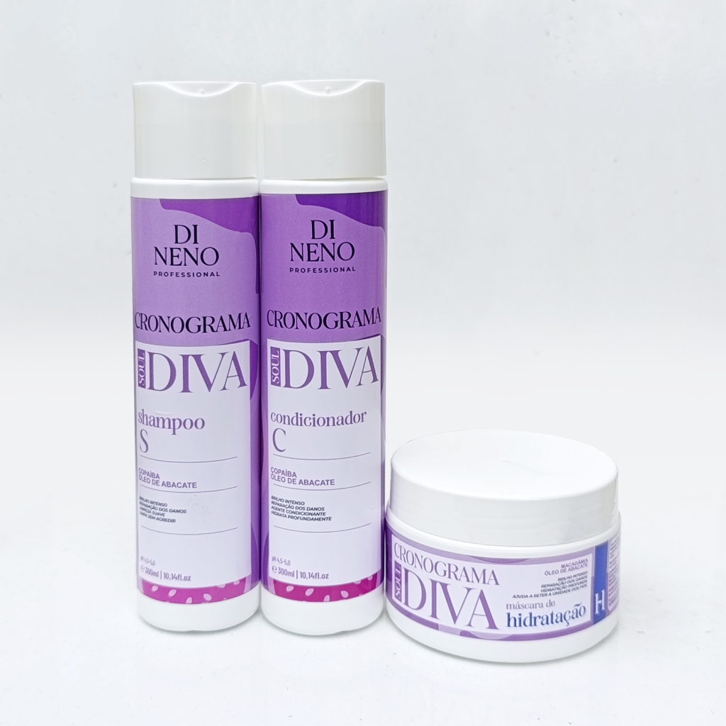 Kit Cronograma Hidratação 3 Passos Soul Diva – Di Neno Professional