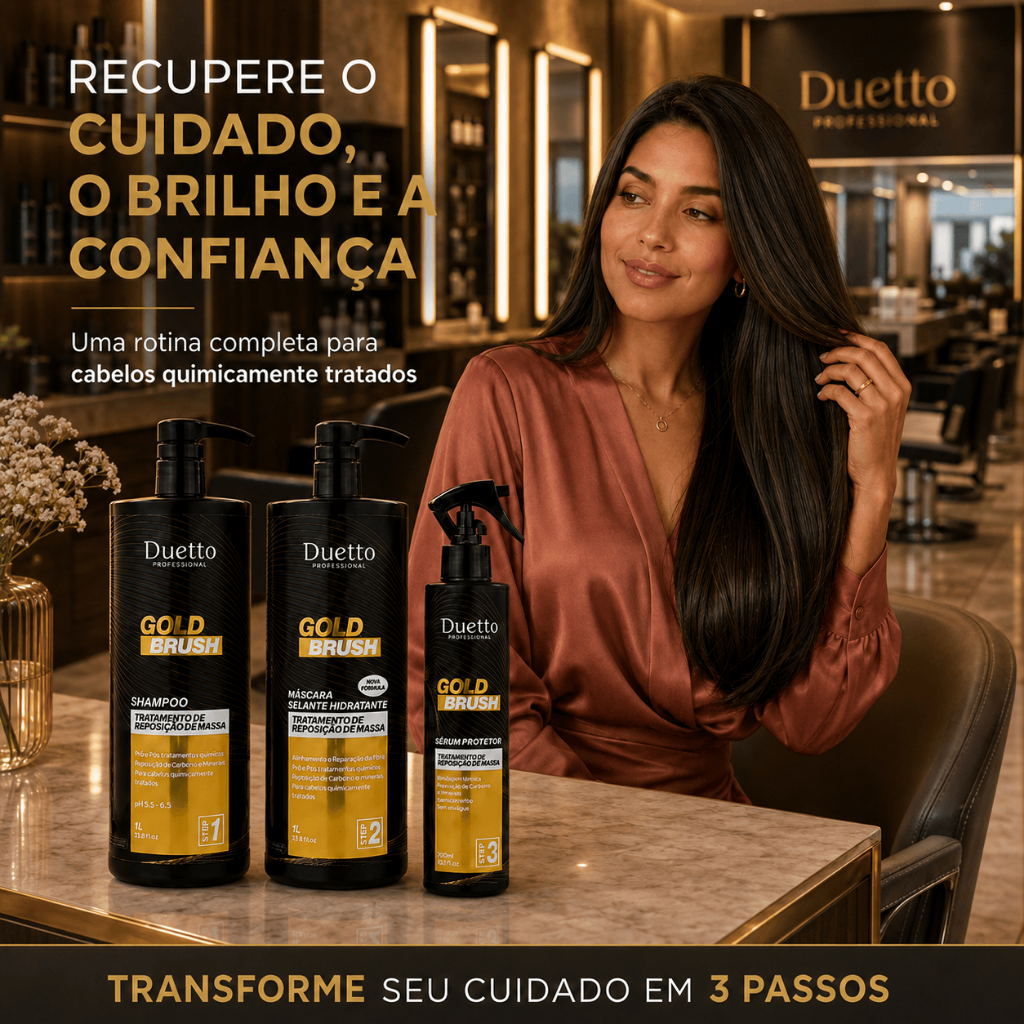 Kit de Tratamento Gold Brush Professional Duetto Reposição de Massa Capilar