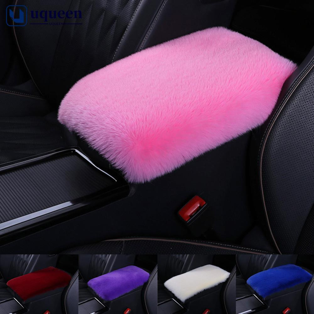 Capa de Console de Carro Universal UQUEEN em Pelúcia Macia, Almofada de Apoio de Braço para Mulheres, Acessórios de Inte
