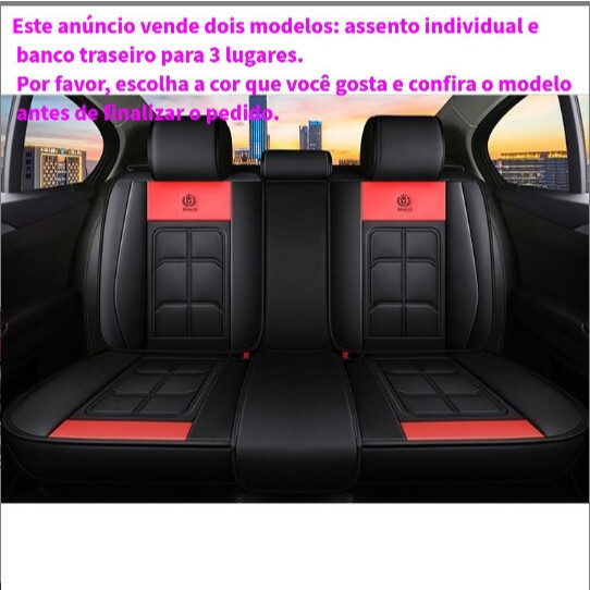 Capa Universal para Banco de Carro Individual |             Couro PU à prova d'água |             Compatível com Airbag
