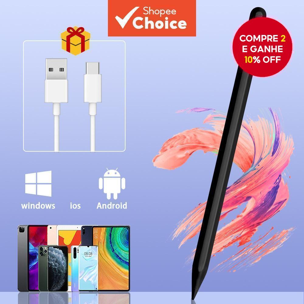 Novo Estilete Capacitivo Universal - Caneta Preta para Tela Touch de iPad, Android, iOS Tablets e Telefones