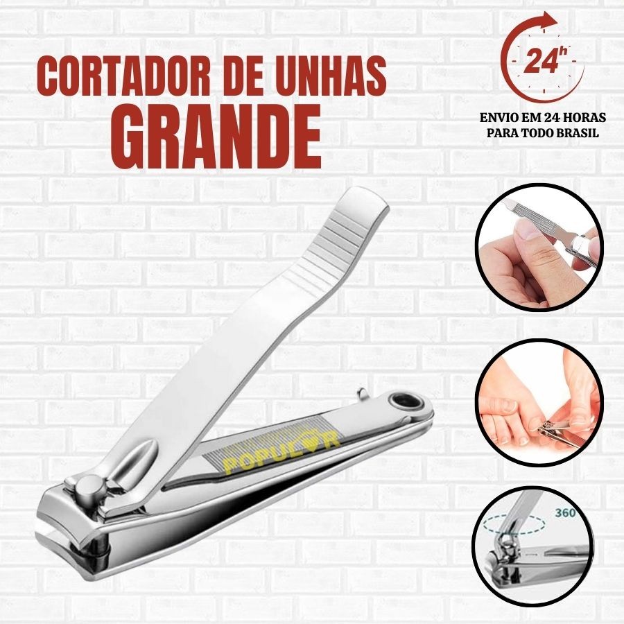 Cortador De Unha Grande Com Lixa Aço inox Manicure Pedicure