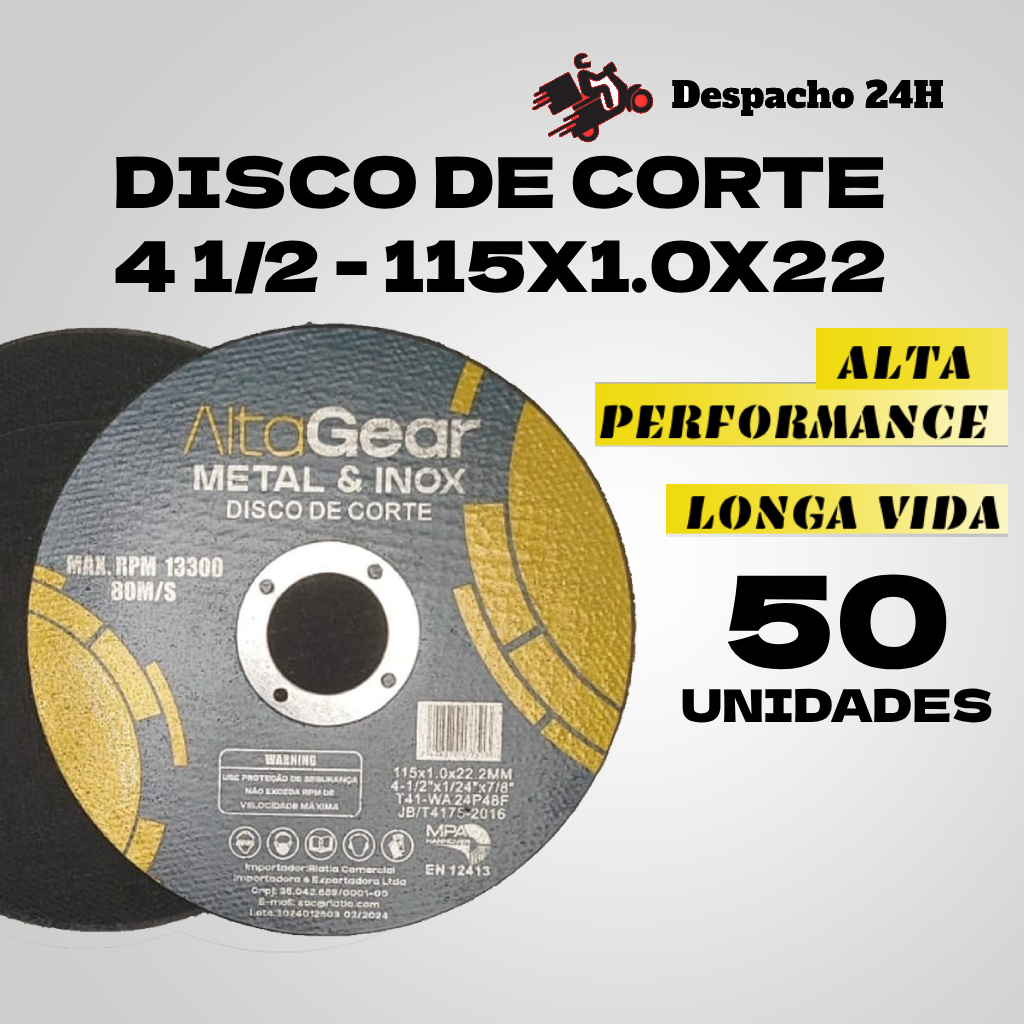Kit 50 Disco de Corte Aço Inox Pequeno e Fino Para Lixadeira Esmerilhadeira