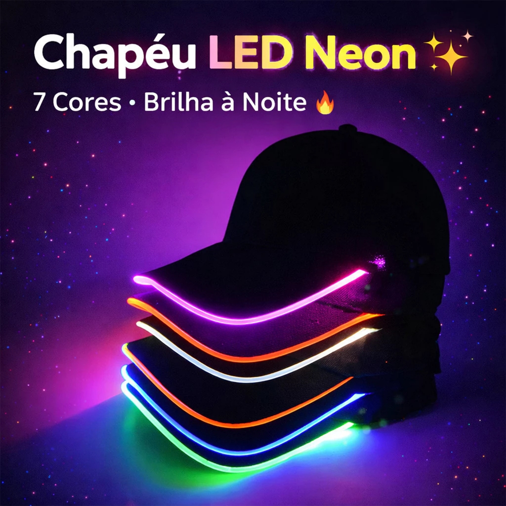 Chapéu LED Boné de Beisebol Luminoso Festa Atmosfera Decoração de Luz Neon