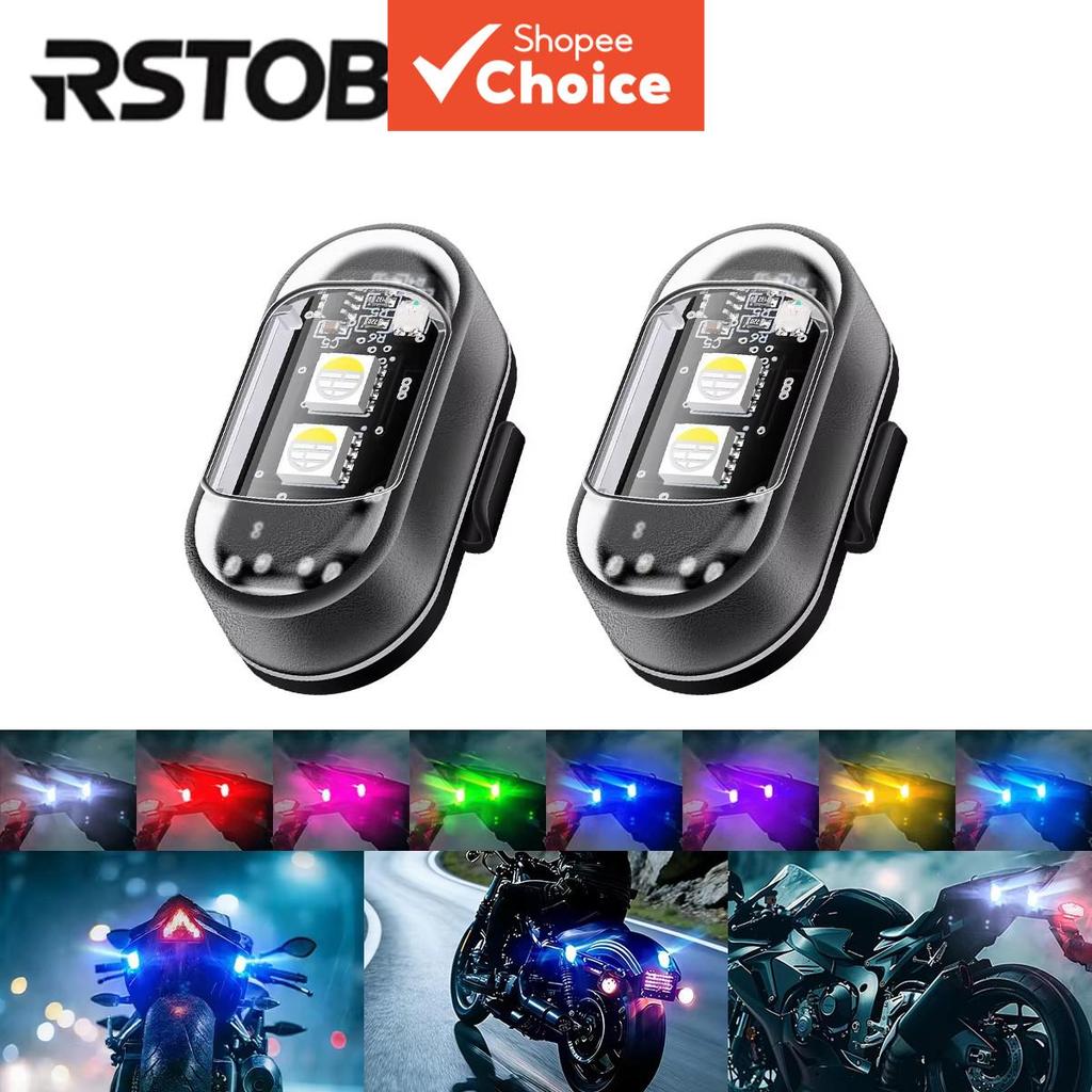 Rstob Recarregável Sem Fio RGB LED Luz De Advertência Estroboscópica Para Motocicleta Carro Anti-Colisão Atmosfera Decor
