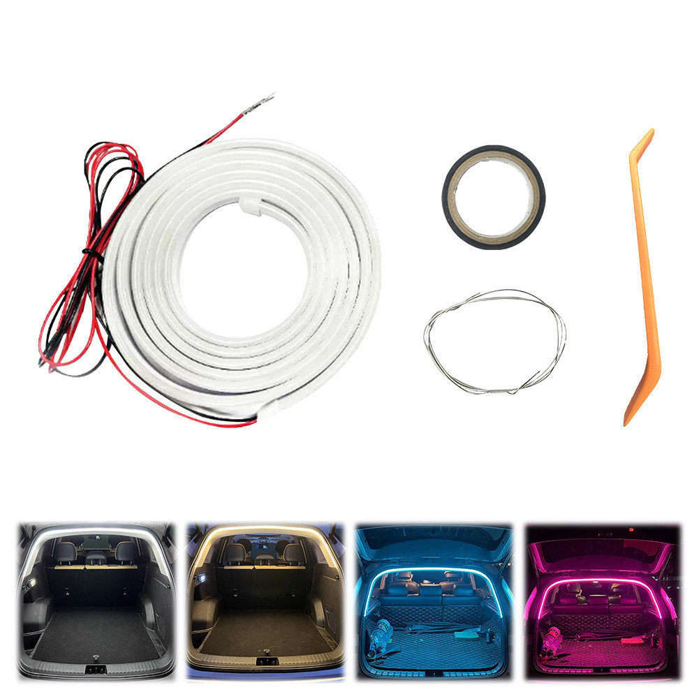 LED Automático Caixa De Cauda Luz Multifuncional Tronco Do Carro Iluminação Ambiente Tira Atmosfera Para Caminhão Decora